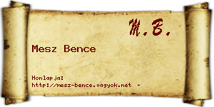 Mesz Bence névjegykártya